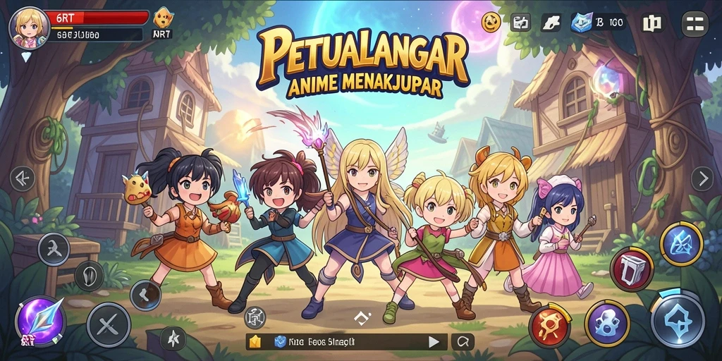 Screenshot menampilkan aksi seru dalam game Anime 6RT.