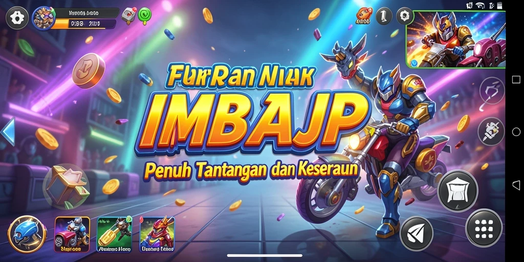 Screenshot gameplay IMBAJP menampilkan petualangan seru dalam permainan Arcade.