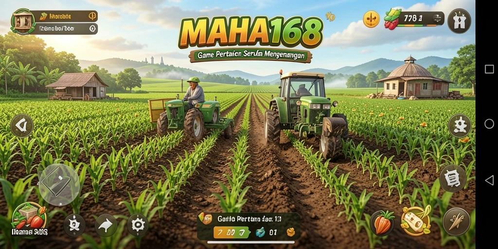 Tangkapan layar gameplay <strong>MAHA168</strong> menampilkan aktivitas berkebun yang seru.
