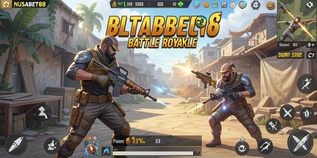 Screenshot NUSABET88 menampilkan aksi seru dalam Battle Royale.