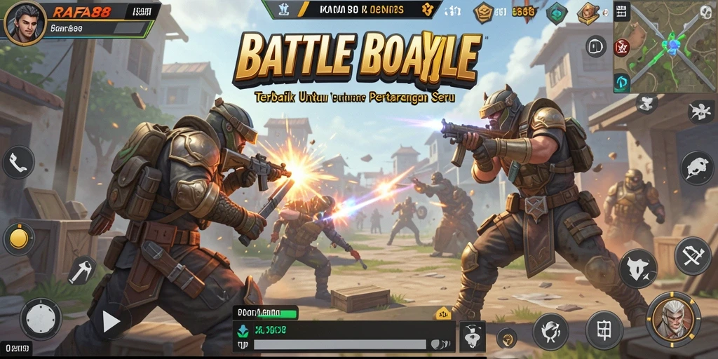 Screenshot gameplay menampilkan pertempuran intens dalam RAFA88.