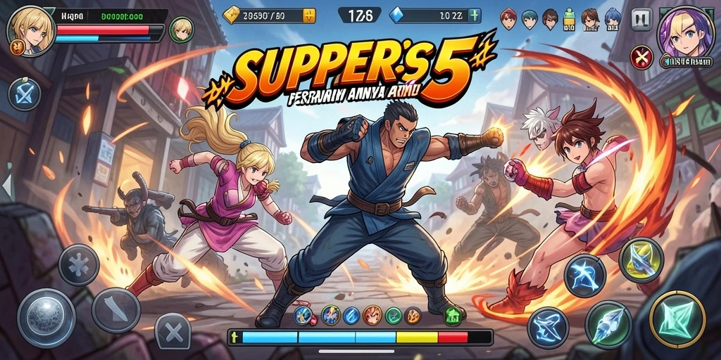Tampilan menarik dari gameplay <strong>SUPER5</strong> yang penuh aksi.