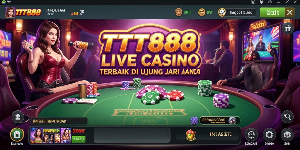 Screenshot gameplay TTT888 menampilkan dealer langsung dalam sesi permainan.